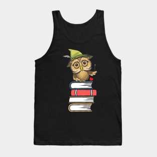 Owl Book Nerd Tank Top